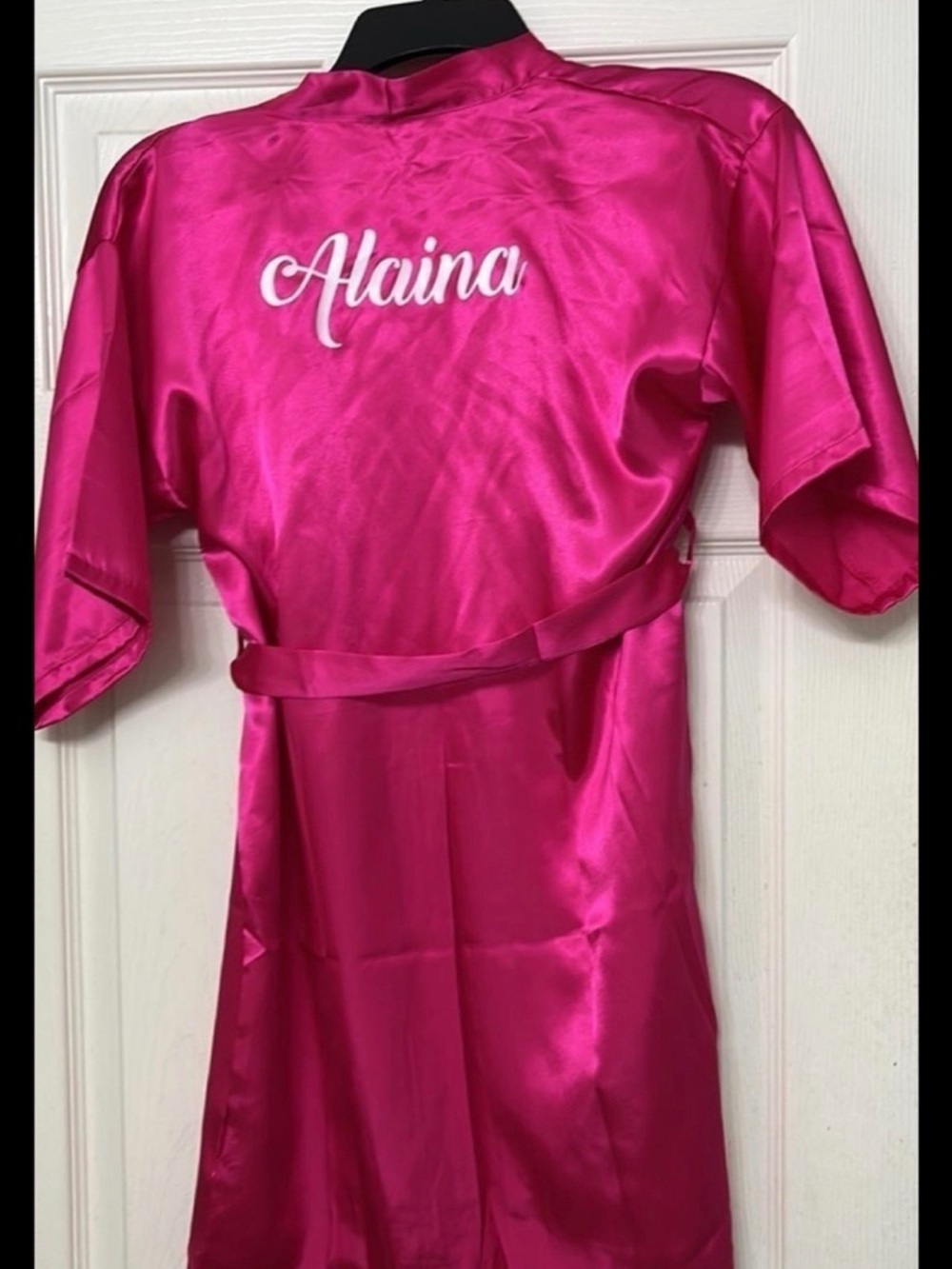 Personalized Girls' Satin Robe with Alaina name plus 3 more “Alaina” items